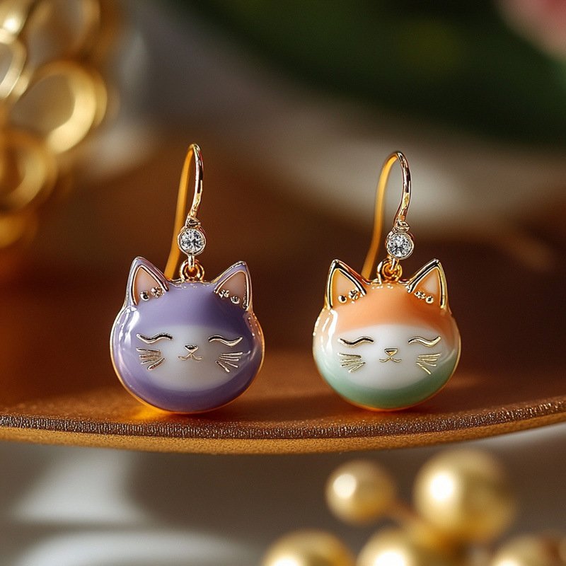 Sky Luxury Cat Earrings – Cute Custom Jewelry