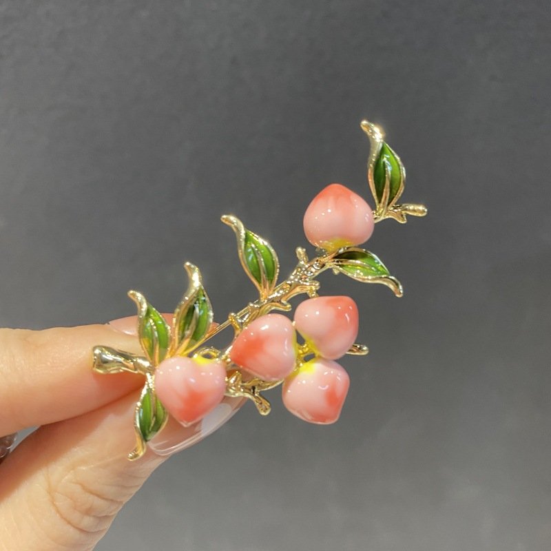 Luxury Pink Peach Brooch for Girls by Sky Jewellery